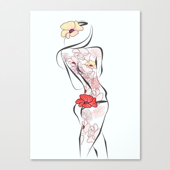 Flowers girl Canvas Print
