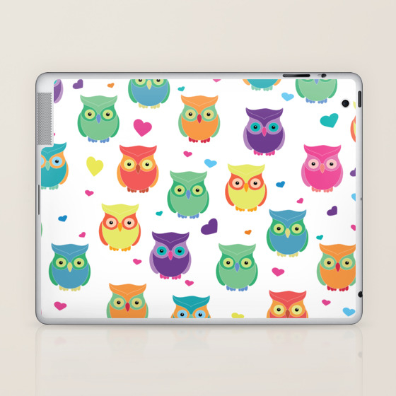 Rainbow Owl Cuties Laptop Ipad Skin By Samanndesigns Society6 Owl decoys to scare birds away, 2 pack fake horned owl bird scarecrow decoy, plastic owl bird deterrents for patio yard garden protector. society6