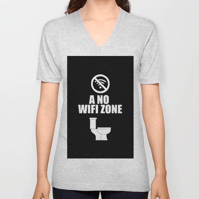 A no wifi free zone V Neck T Shirt