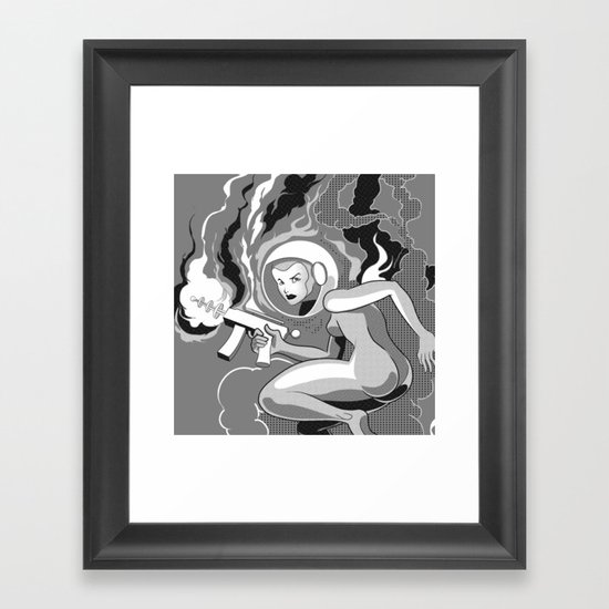 Space Girl with a Gun Framed Art Print