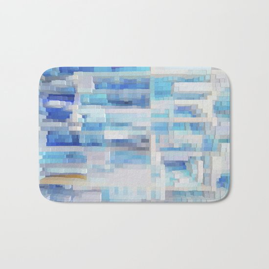 Abstract blue pattern 2 Bath Mat