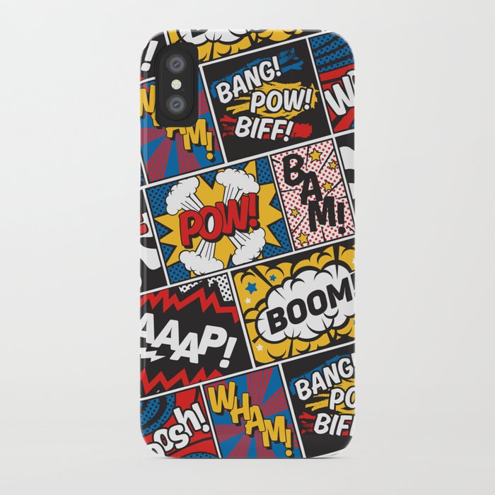 modern comic book superhero pattern color colour cartoon lichtenstein pop art iphone case