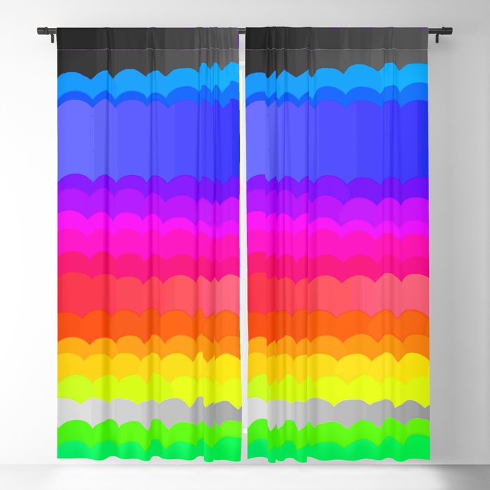 Rainbow and white S28 Blackout Curtain