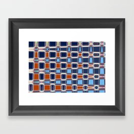 Red And Blue Geometric Abstract Framed Art Print