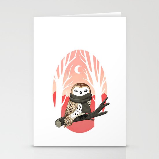 Winter Owl Stationery Cards