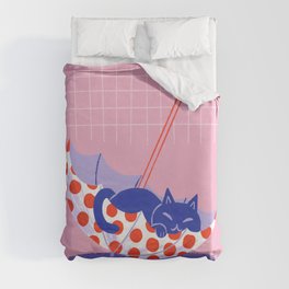 Umbrella Cat Duvet Cover