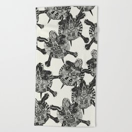 turtle party Beach Towel