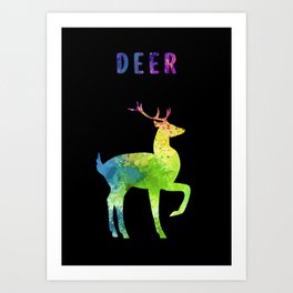 Deer Animal Colorfull4469284 Art Print