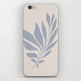 Palm leaf Mini 1 Beige on Blue iPhone Skin
