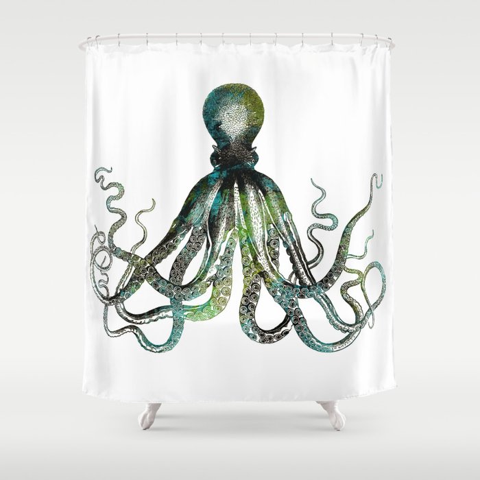 Octopus Marine Life Watercolor Art Shower Curtain By Lebensart Octopus Marine Life Watercolor Art Shower Curtain