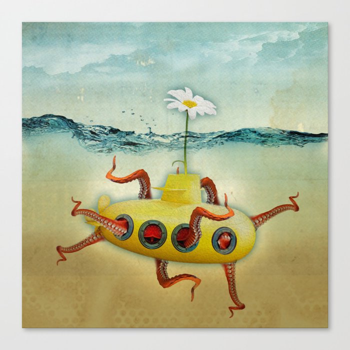 octopus submarine Canvas Print