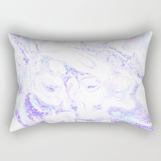 Pastel Marble Purple Blue Glitter Rectangular Pillow