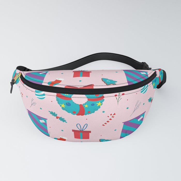 Christmas Pattern Wreath Gifts Retro Decorative Fanny Pack