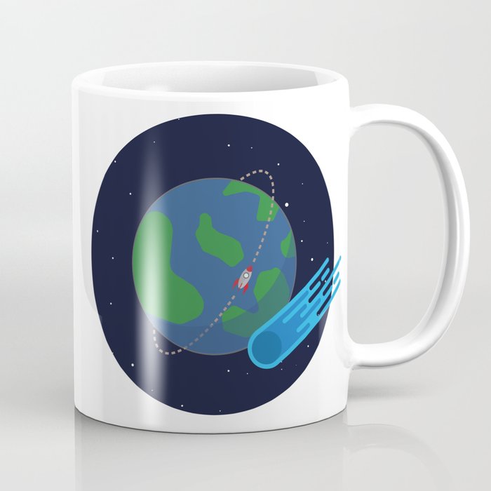 Earth Meteor Space Print Coffee Mug