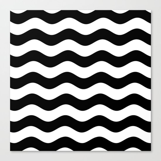 Wavy Stripes (Black/White) Canvas Print
