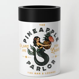 The Pineapple Parlor Tiki Bar & Lounge. Vintage Pinup Girl Mermaid Dive Bar Travel Can Cooler