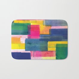 Color Block Series: Rooftops Bath Mat | Pop Art, Abstract, Painting 