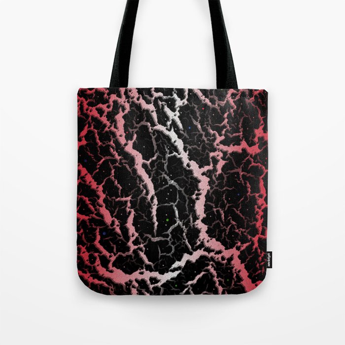 Cracked Space Lava - Coral/White Tote Bag