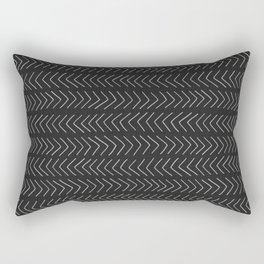 Mud Cloth Chevrons // Charcoal Rectangular Pillow