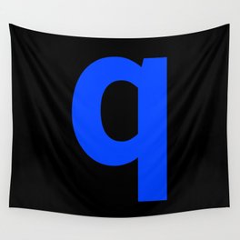 letter Q (Blue & Black) Wall Tapestry