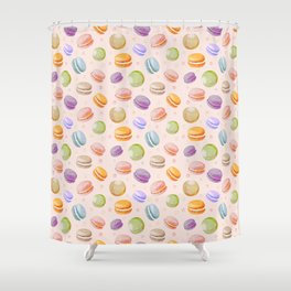 Macarons Pastel Watercolor Shower Curtain