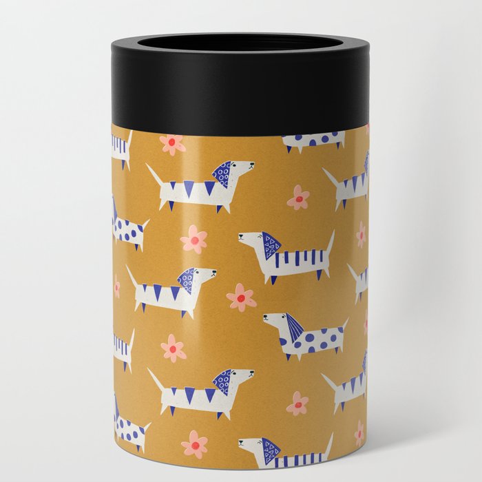 Cute Dachshund Dog pattern Can Cooler