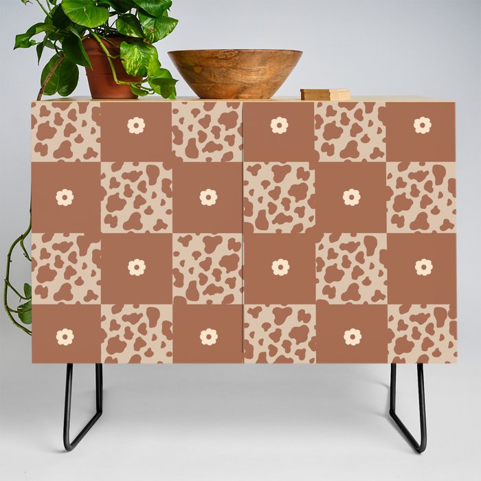 Howdy Checkered Pattern Credenza