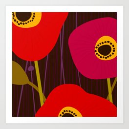 Red Poppy Flowers by Friztin Art Print