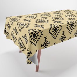 Tan and Black Native American Tribal Pattern Tablecloth