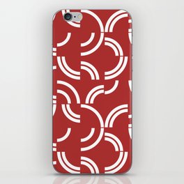 White curves on red background iPhone Skin