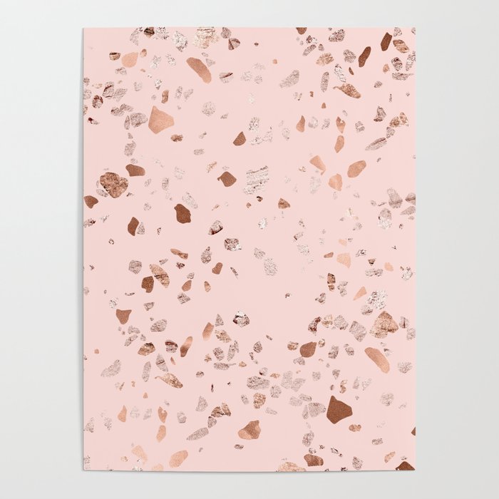Rose Gold Pink Terrazzo Poster