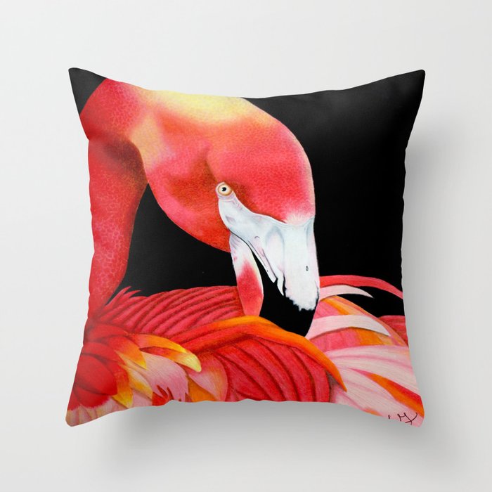 Flamingo Portrait Throw Pillow