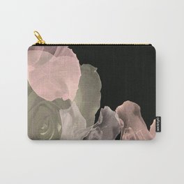 Blush Abstract Roses on Blackground Carry-All Pouch