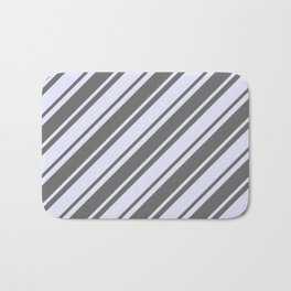[ Thumbnail: Dim Grey and Lavender Colored Lines Pattern Bath Mat ]