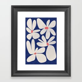 Retro floral wall art print | flowers, colorful, modern, drawing, illustration Framed Art Print