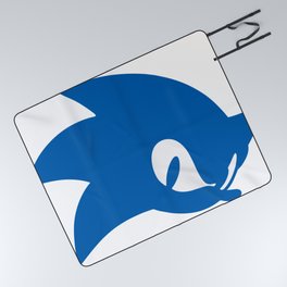 Sonic Blue Hedgehog Sillhoutte Picnic Blanket