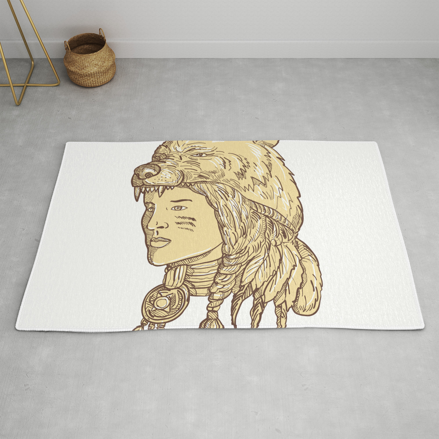 Native American Woman Wearing Wolf Headdress Rug By Patrimonio Society6,Anime Boy Poses Reference Sitting