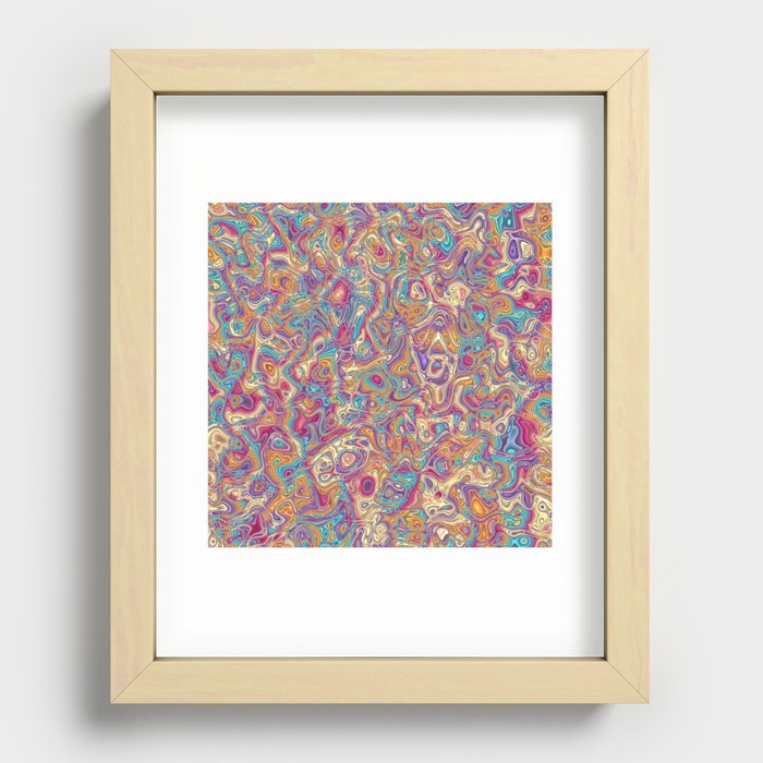 Trippy Colorful Squiggles 3 Recessed Framed Print