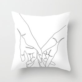 Hands Couple One Line Throw Pillow