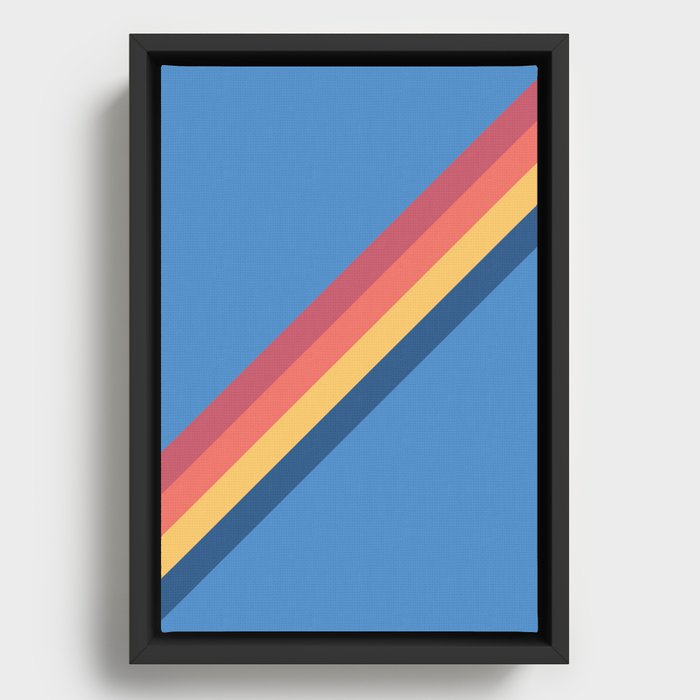 Retro Rainbow Warrior Framed Canvas