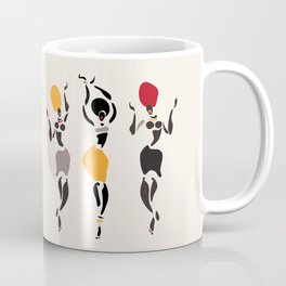 Abstract African dancers silhouette. Figures of african women. Mug