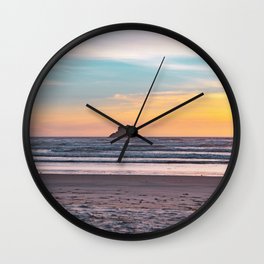 Sea Stack Beach Sunset | Oregon Coast Travel Photography Wall Clock