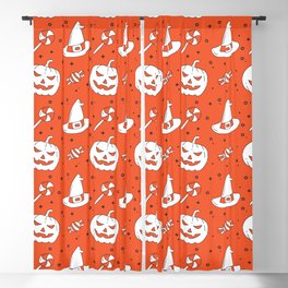 Pumpkin Witch Halloween Background Blackout Curtain