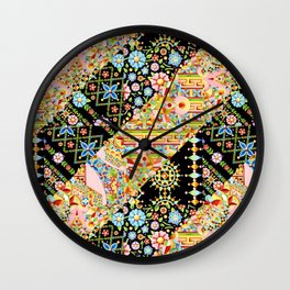 Crazy Patchwork Triangles Wall Clock