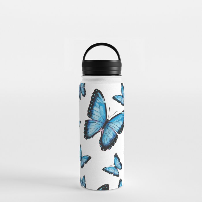 Blue butterfly pattern Water Bottle