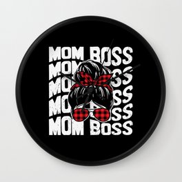 Mom Boss Pretty Bun Hair Wall Clock