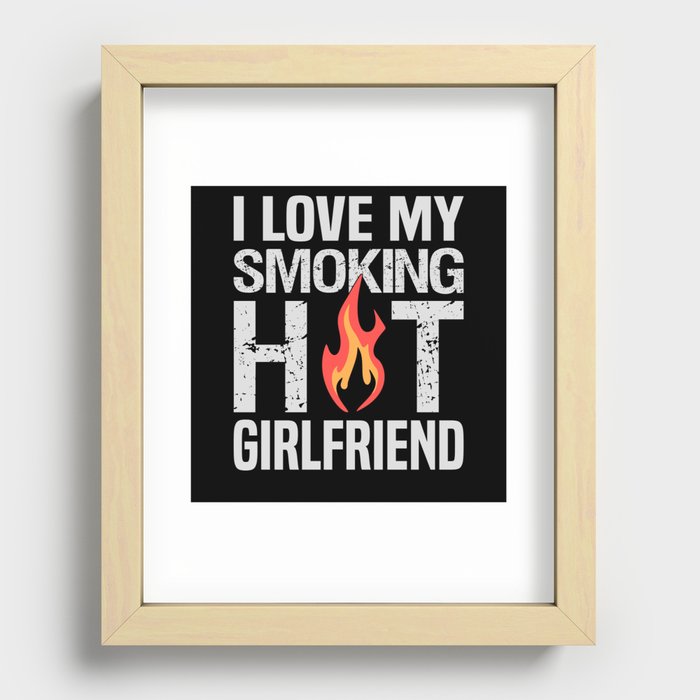 Hot Girlfriend Love Valentines Day Flame Recessed Framed Print