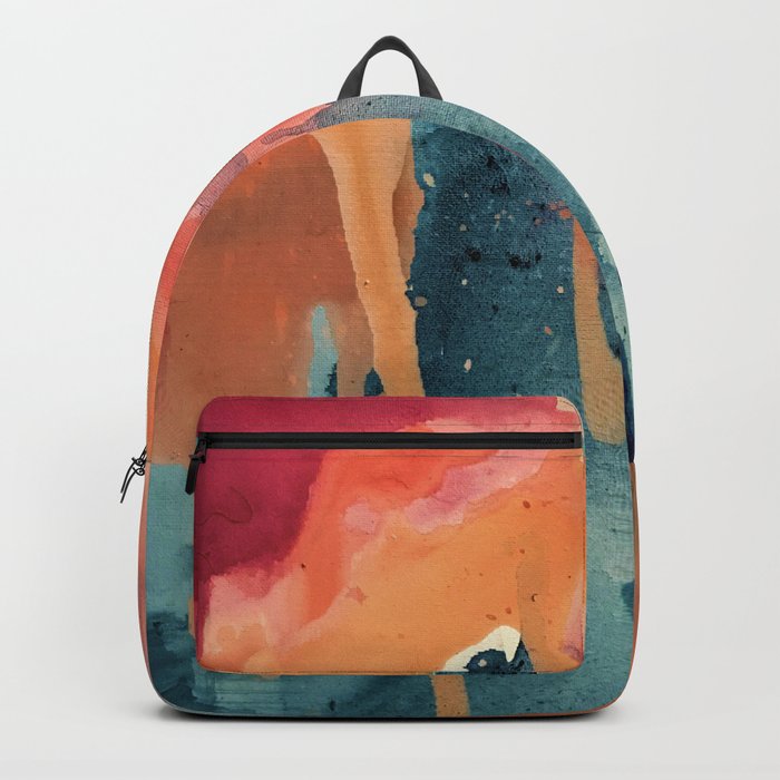Pour Some Sugar on Me: a colorful mixed media abstract in pinks blues orange and purple Backpack