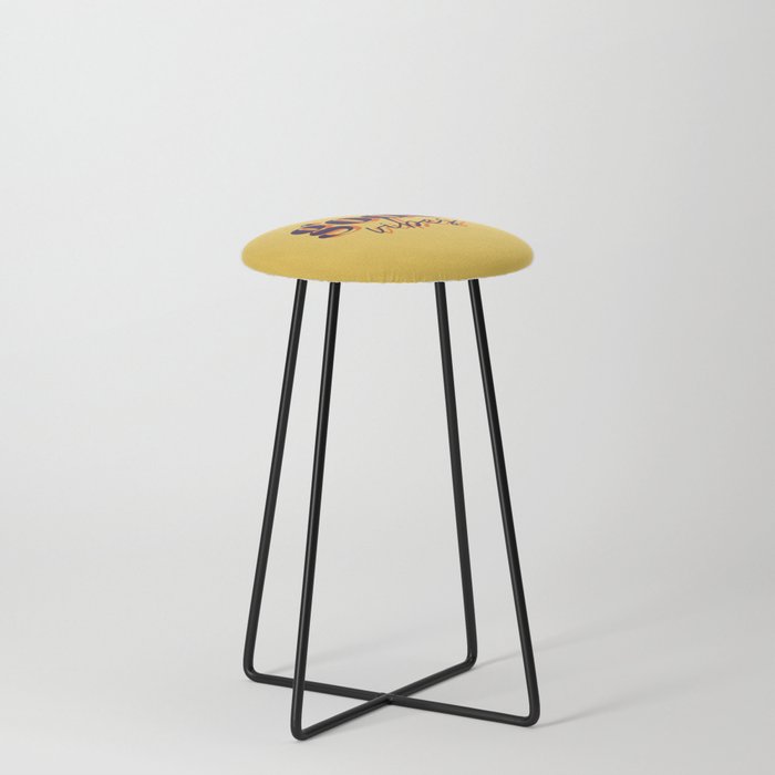 Good vibes, good vibes only, Vibes, Inspirational, Motivational, Empowerment, Yellow Counter Stool