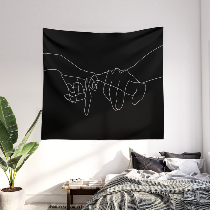 Black Pinky Swear Wall Tapestry